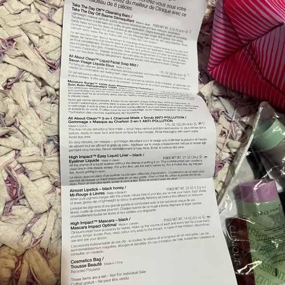 NEW Clinique 8pc Kit Cleaning Balm Face Soap Moisture Mask Eyeliner Mascara Bag - Picture 10 of 16